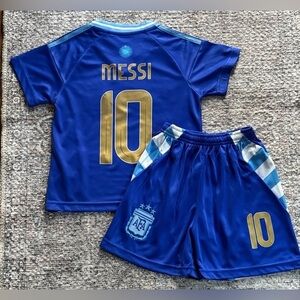 Lionel Messi Youth Large Size 28 Argentina Away Soccer Jersey - SHIP TODAY